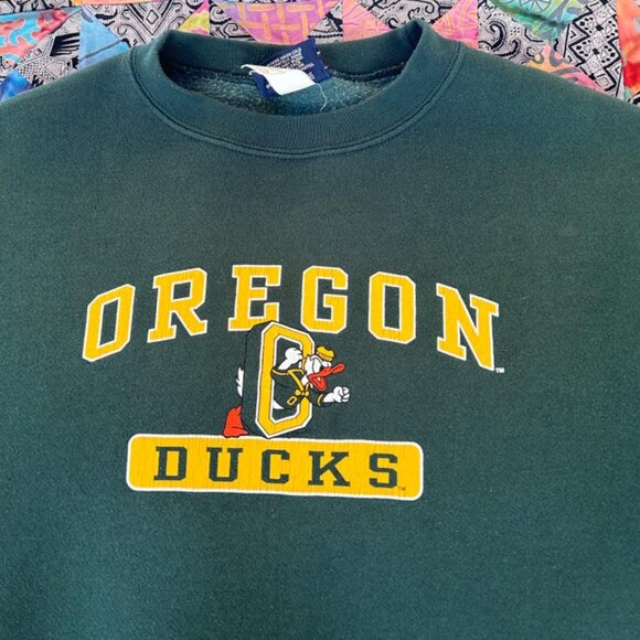 Vintage Jansport Oregon Ducks Sweatshirt Mens Medium Pullover Disney Donald Duck - Picture 3 of 8